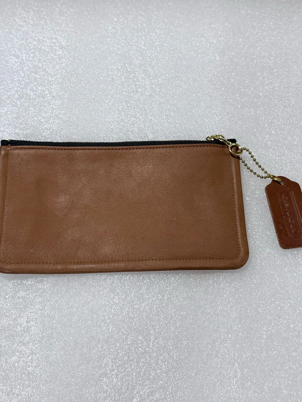 Vintage Coach British Tan Slim Makeup Bag